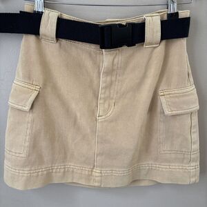 PacSun Women’s Size 25 Tan Cargo Skirt Belted Pockets Utility Mini Casual Chic